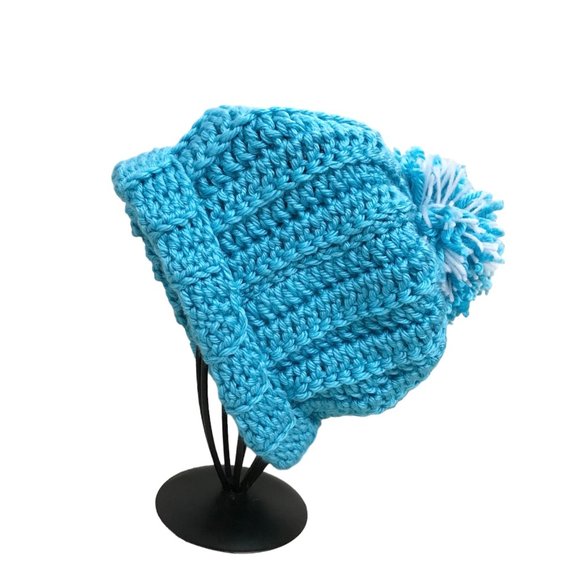 Beanie Chunky with Pom Pom Adult Size Crochet Brand New Handmade - Picture 3 of 6